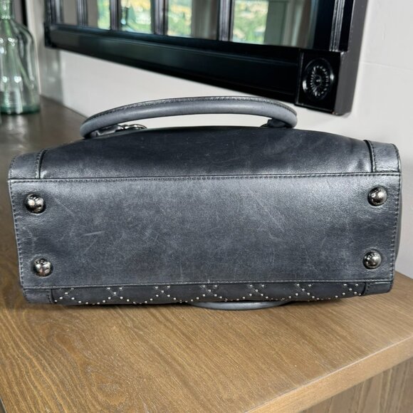 Michael Kors Hamilton Micro Stud Quilted Satchel β Black Leather Luxe! - Picture 7 of 16